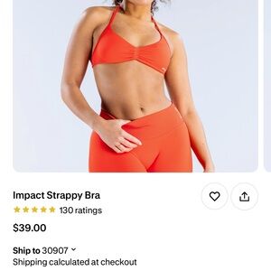 Impact Strappy Bra - Bold Orange